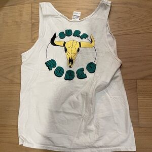Surf Rodeo Graphic White Tank Top